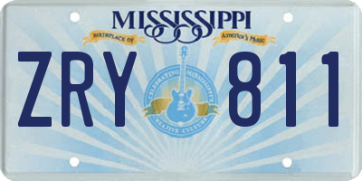 MS license plate ZRY811