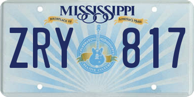 MS license plate ZRY817