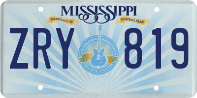 MS license plate ZRY819