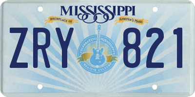MS license plate ZRY821