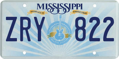 MS license plate ZRY822