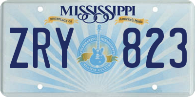 MS license plate ZRY823