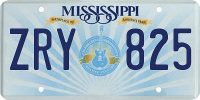 MS license plate ZRY825