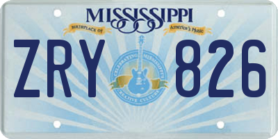 MS license plate ZRY826