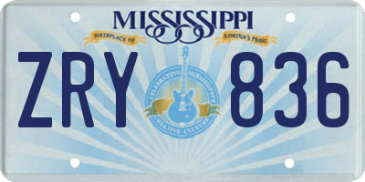 MS license plate ZRY836