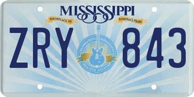 MS license plate ZRY843