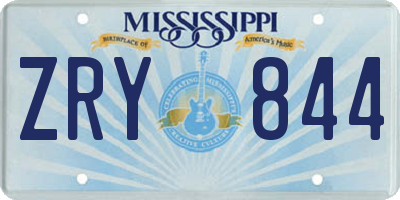 MS license plate ZRY844