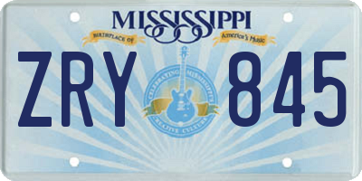 MS license plate ZRY845