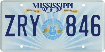 MS license plate ZRY846