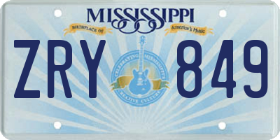 MS license plate ZRY849