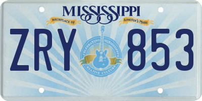 MS license plate ZRY853