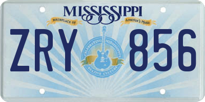 MS license plate ZRY856