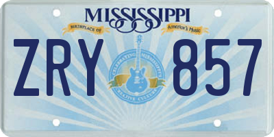MS license plate ZRY857