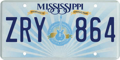 MS license plate ZRY864