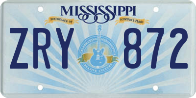 MS license plate ZRY872