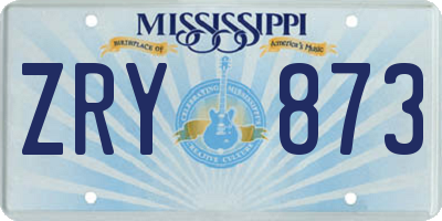 MS license plate ZRY873