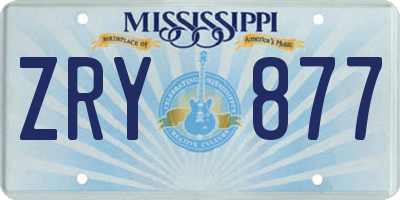 MS license plate ZRY877