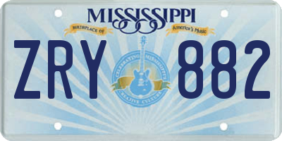MS license plate ZRY882