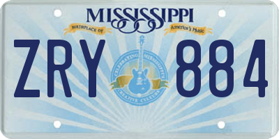 MS license plate ZRY884