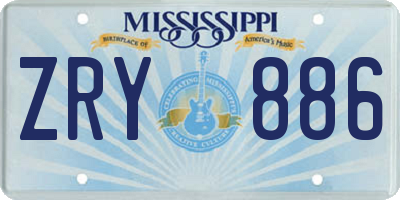 MS license plate ZRY886