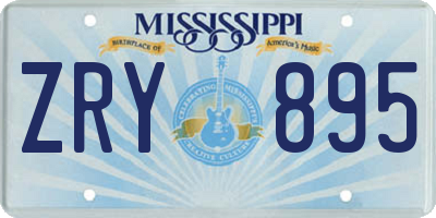 MS license plate ZRY895