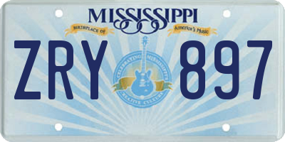 MS license plate ZRY897