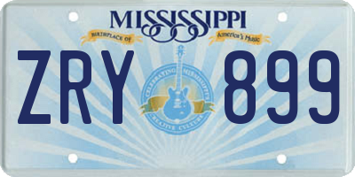 MS license plate ZRY899