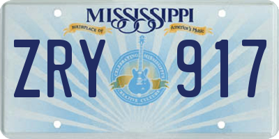 MS license plate ZRY917