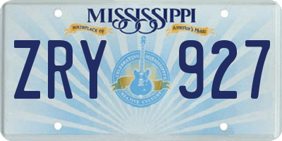 MS license plate ZRY927