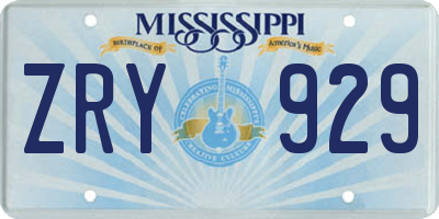 MS license plate ZRY929