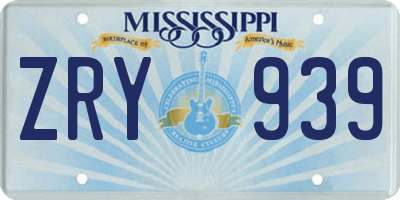 MS license plate ZRY939