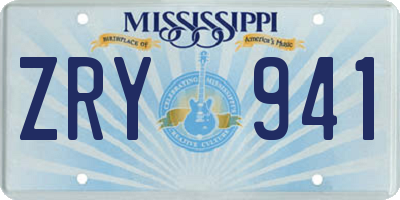 MS license plate ZRY941