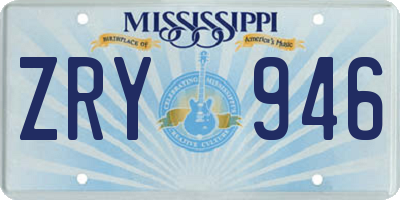 MS license plate ZRY946