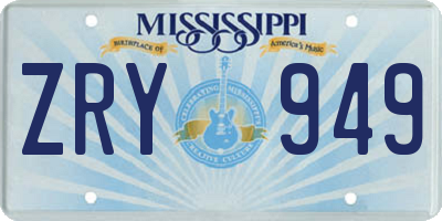MS license plate ZRY949