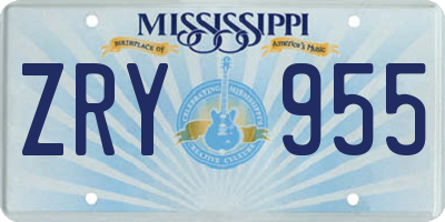 MS license plate ZRY955