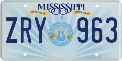 MS license plate ZRY963
