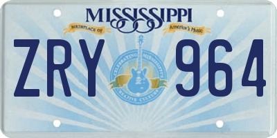 MS license plate ZRY964