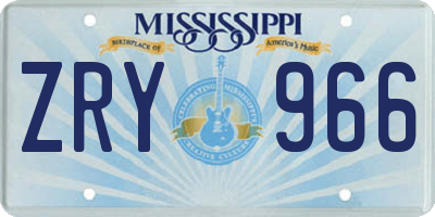 MS license plate ZRY966