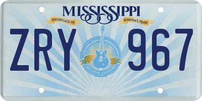 MS license plate ZRY967