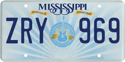 MS license plate ZRY969