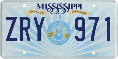 MS license plate ZRY971