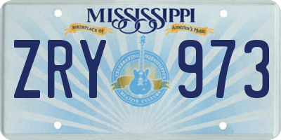 MS license plate ZRY973