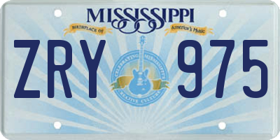 MS license plate ZRY975