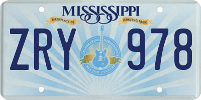 MS license plate ZRY978