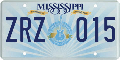 MS license plate ZRZ015