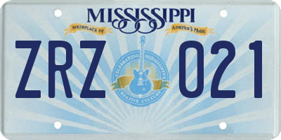 MS license plate ZRZ021