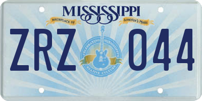 MS license plate ZRZ044