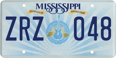 MS license plate ZRZ048