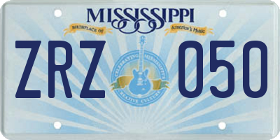 MS license plate ZRZ050