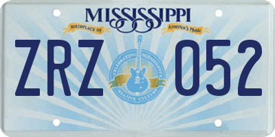 MS license plate ZRZ052